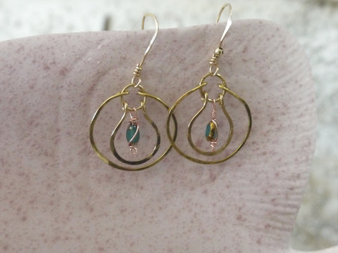 Circle of Life Teal Earring set